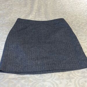 J. Crew blue and white herringbone pattern skirt